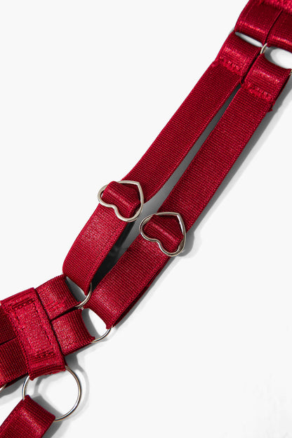 Tül Parchwork Metalik Kesik Detaylı Jartiyer Takımı