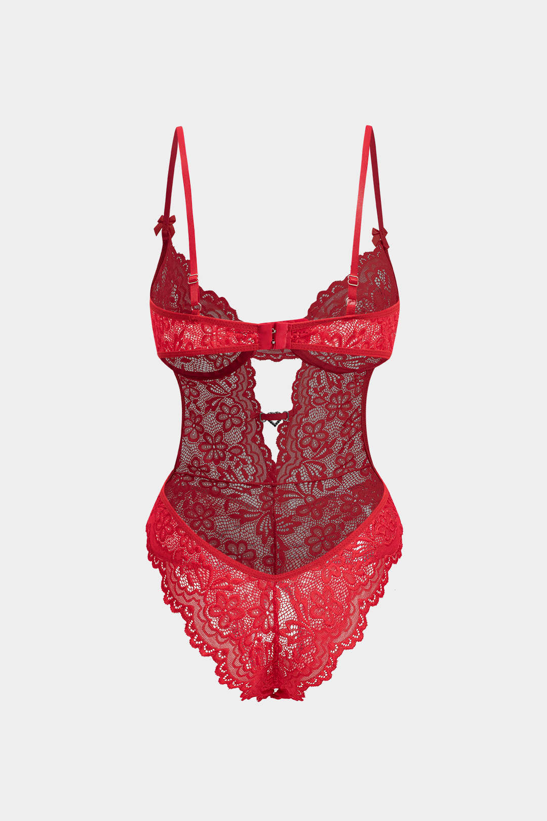 Dantel Cutout  Sırtı Açık İç Giyim Jartiyer Seti