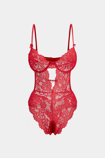 Dantel Cutout  Sırtı Açık İç Giyim Jartiyer Seti