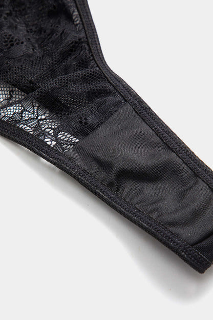 Dantel Nakışlı Çapraz Detaylı Bustiyer Jartiyer Takımı